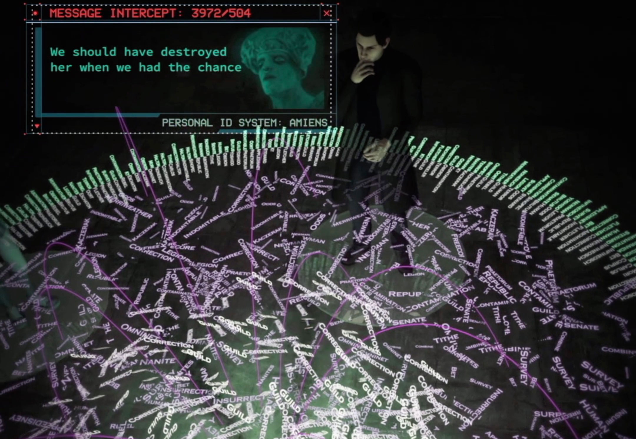 Screenshot from the animated trailer for Accidental Intelligence