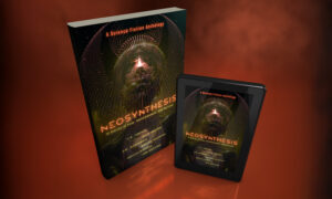 The paperback and ebook covers for Neosynthesis, on Kickstarter!